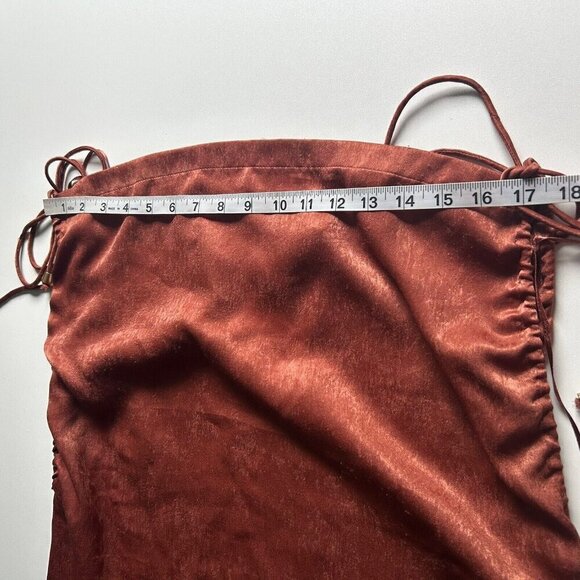 Free People Hattie Silky Tunic Women's Sexy Brown Dress New OB1358877 Medium - Picture 7 of 12